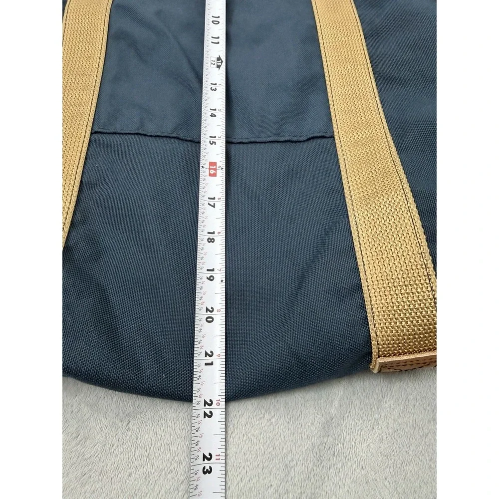 Vintage Boyt Canvas Duffle Tote Bag Large Blue Leather Handle USA Made 80s 90s